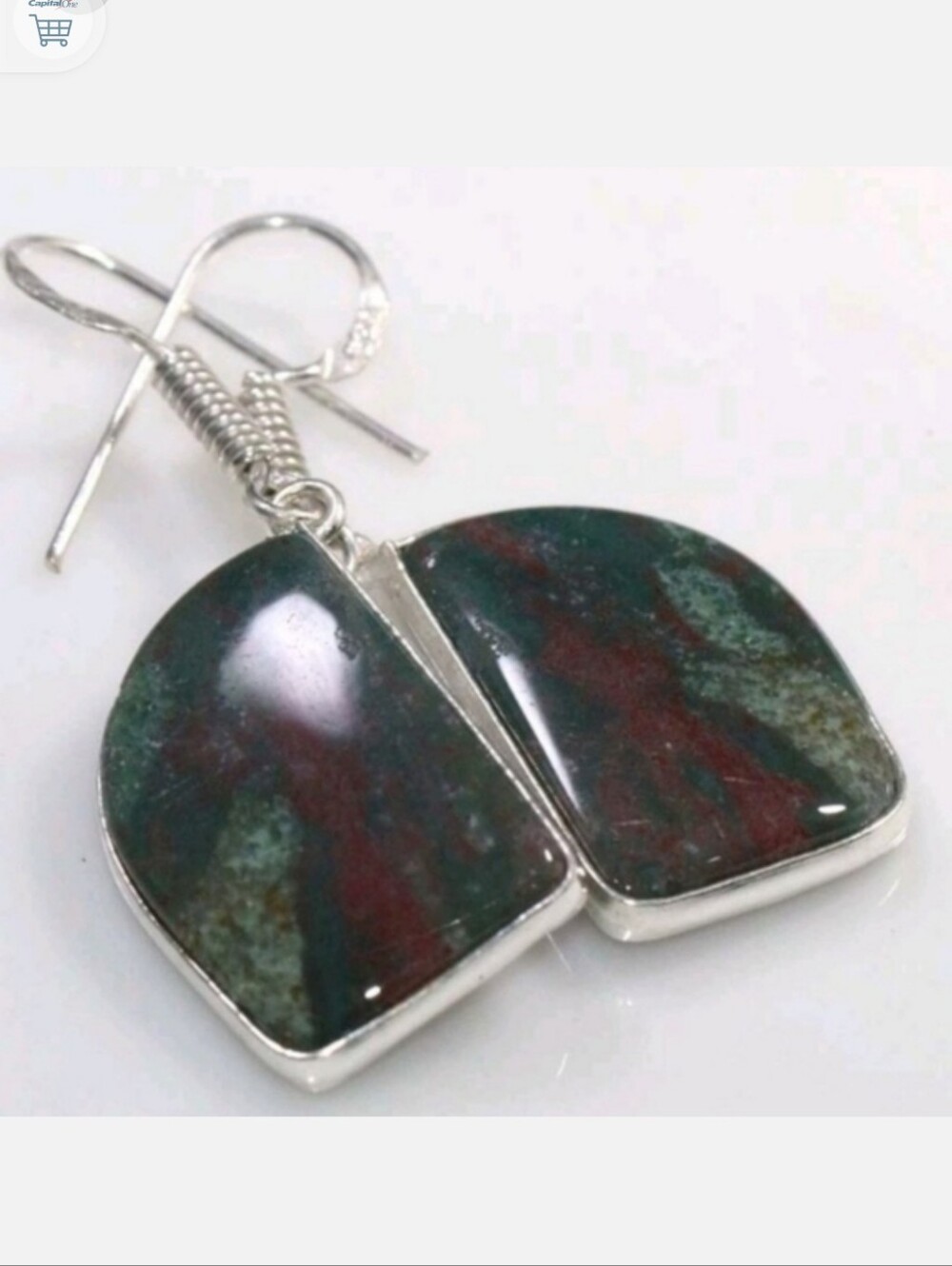 Bloodstone Gemstone 925 Sterling Silver Handmade Drop Dangle Earrings